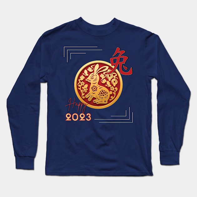 2023 Year of the Rabbit. Long Sleeve T-Shirt by TeeText